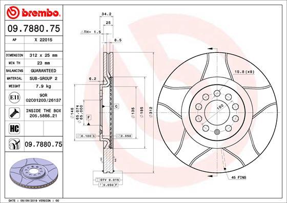 Brembo 09.7880.75 - Disc frana aaoparts.ro