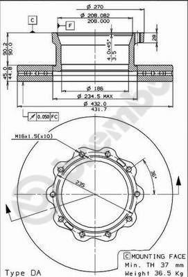 Brembo 09.7381.20 - Disc frana aaoparts.ro