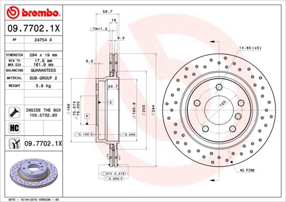 Brembo 09.7702.1X - Disc frana aaoparts.ro