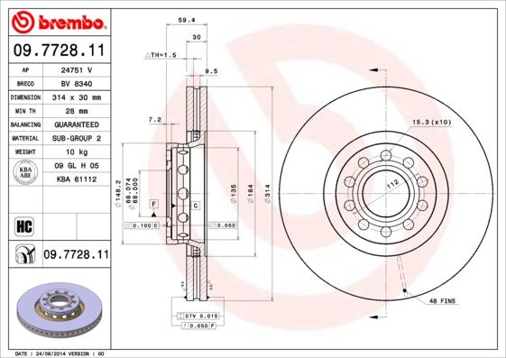 Brembo 09.7728.11 - Disc frana aaoparts.ro