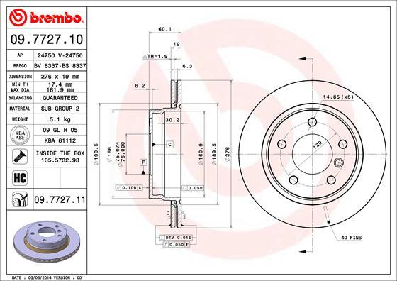 Brembo 09.7727.11 - Disc frana aaoparts.ro