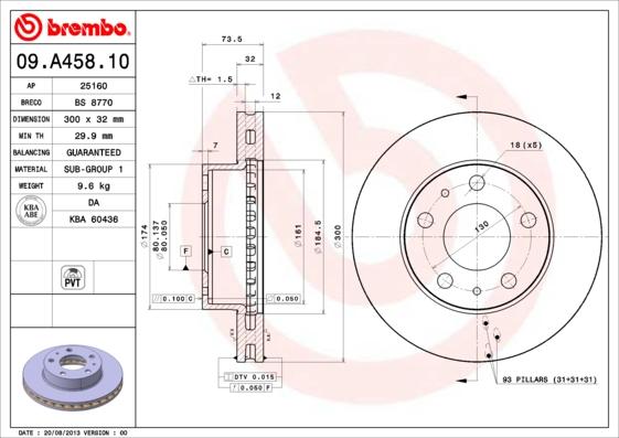 Brembo 09.A458.10 - Disc frana aaoparts.ro