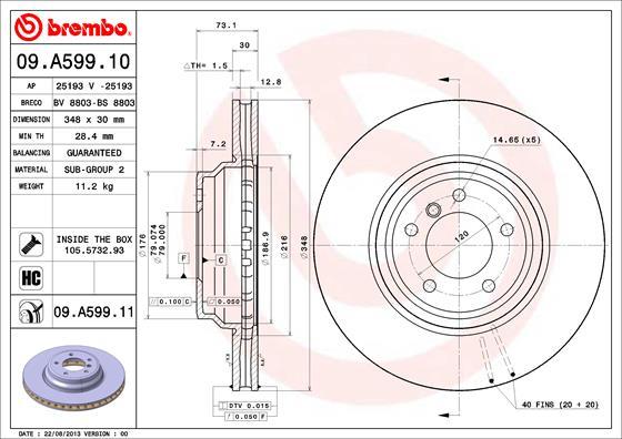 Brembo 09.A599.11 - Disc frana aaoparts.ro