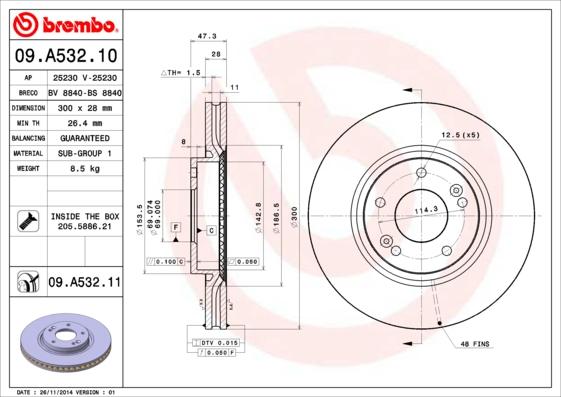 Brembo 09.A532.10 - Disc frana aaoparts.ro