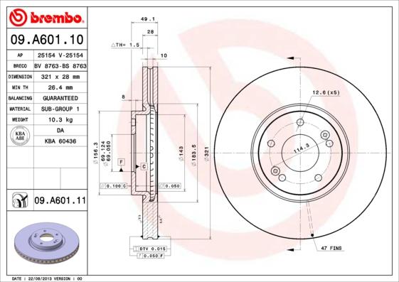 Brembo 09.A601.11 - Disc frana aaoparts.ro