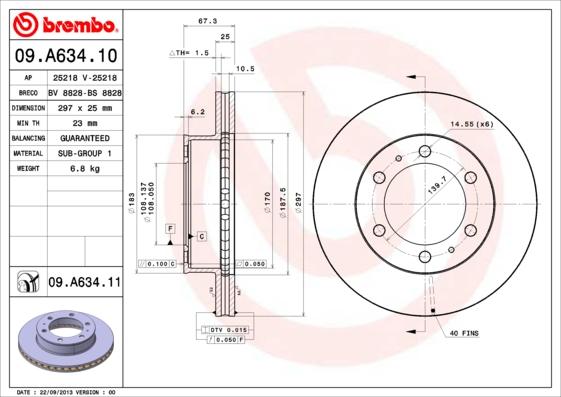 Brembo 09.A634.11 - Disc frana aaoparts.ro