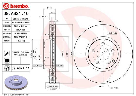 Brembo 09.A621.11 - Disc frana aaoparts.ro