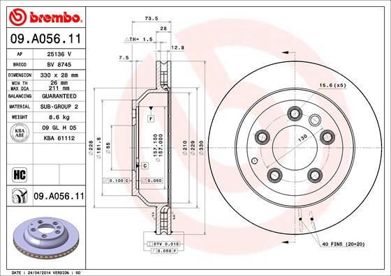 Brembo 09.A056.11 - Disc frana aaoparts.ro