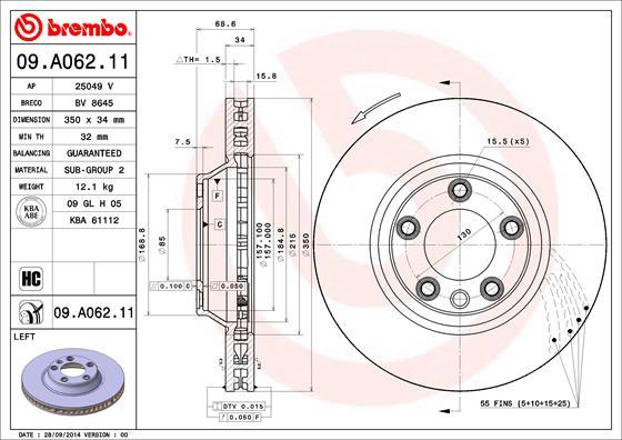 Brembo 09.A062.11 - Disc frana aaoparts.ro