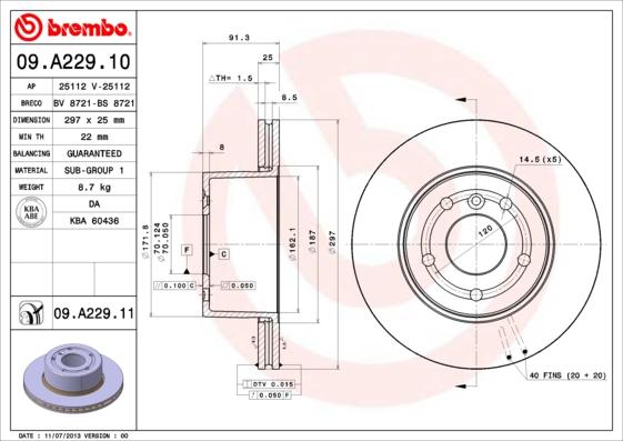 Brembo 09.A229.11 - Disc frana aaoparts.ro