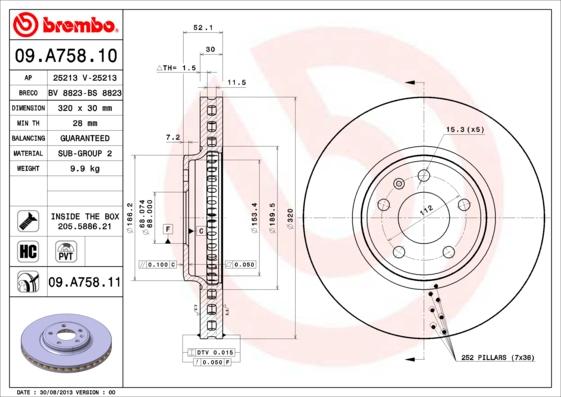 Brembo 09.A758.11 - Disc frana aaoparts.ro