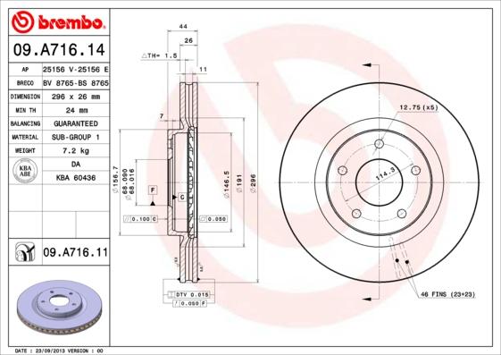 Brembo 09.A716.11 - Disc frana aaoparts.ro