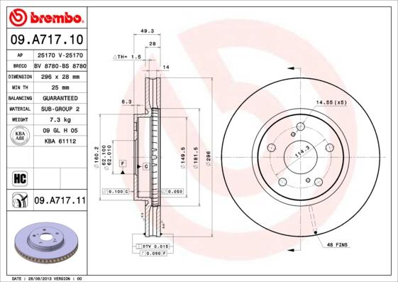 Brembo 09.A717.11 - Disc frana aaoparts.ro