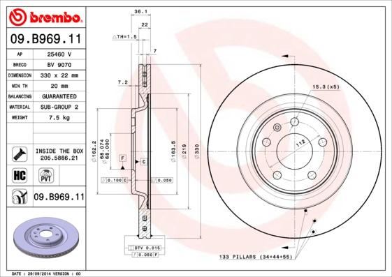 Brembo 09.B969.11 - Disc frana aaoparts.ro