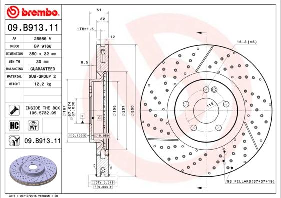 Brembo 09.B913.11 - Disc frana aaoparts.ro