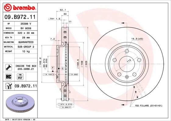 Brembo 09.B972.11 - Disc frana aaoparts.ro