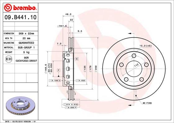Brembo 09.B441.10 - Disc frana aaoparts.ro