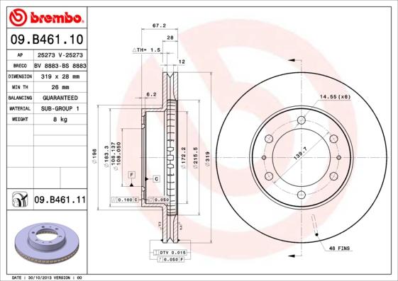 Brembo 09.B461.11 - Disc frana aaoparts.ro