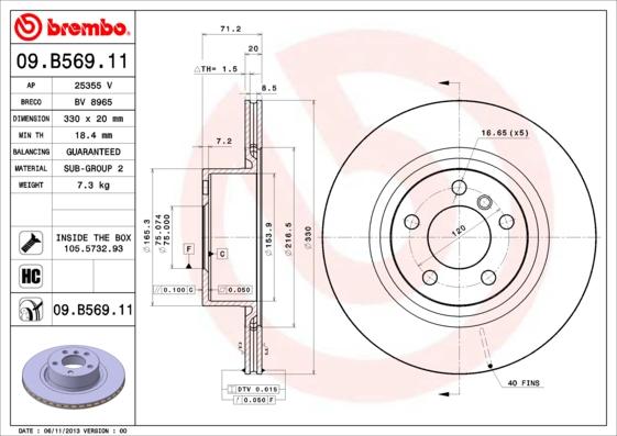 Brembo 09.B569.11 - Disc frana aaoparts.ro