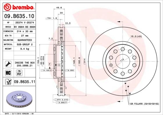 Brembo 09.B635.11 - Disc frana aaoparts.ro