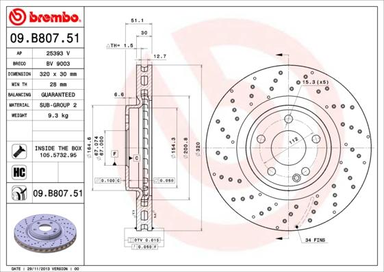 Brembo 09.B807.51 - Disc frana aaoparts.ro