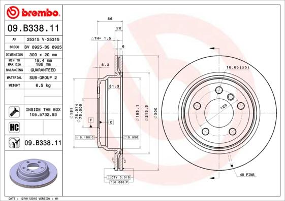 Brembo 09.B338.11 - Disc frana aaoparts.ro