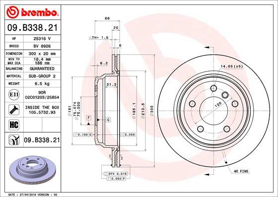 Brembo 09.B338.21 - Disc frana aaoparts.ro