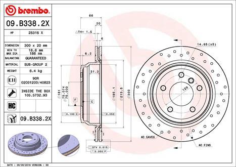 Brembo 09.B338.2X - Disc frana aaoparts.ro