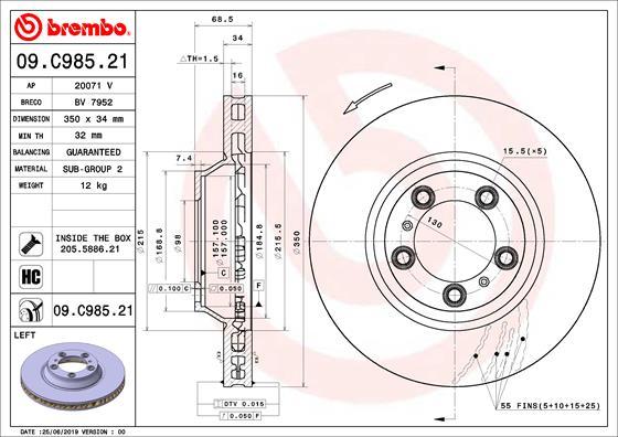 Brembo 09.C985.21 - Disc frana aaoparts.ro