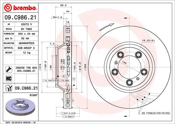 Brembo 09.C986.21 - Disc frana aaoparts.ro