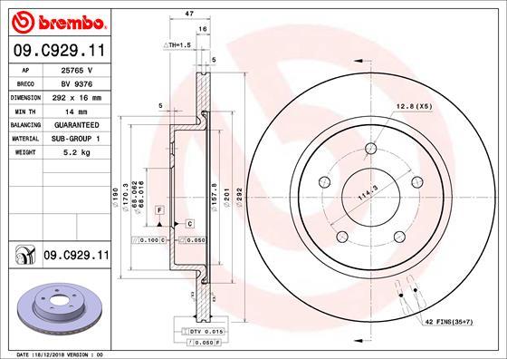 Brembo 09.C929.11 - Disc frana aaoparts.ro