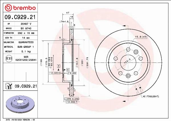 Brembo 09.C929.21 - Disc frana aaoparts.ro