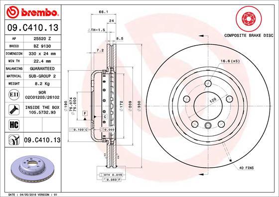 Brembo 09.C410.13 - Disc frana aaoparts.ro