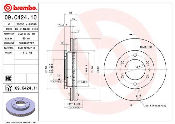 Brembo 09.C424.11 - Disc frana aaoparts.ro