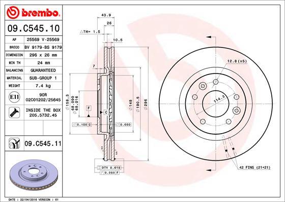 Brembo 09.C545.11 - Disc frana aaoparts.ro