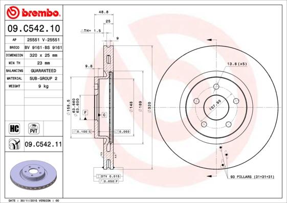 Brembo 09.C542.11 - Disc frana aaoparts.ro