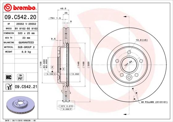 Brembo 09.C542.21 - Disc frana aaoparts.ro