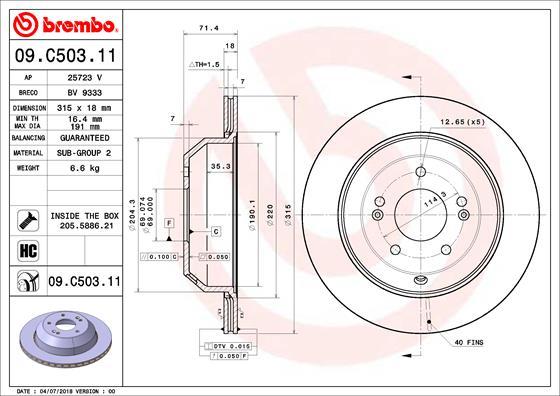 Brembo 09.C503.11 - Disc frana aaoparts.ro