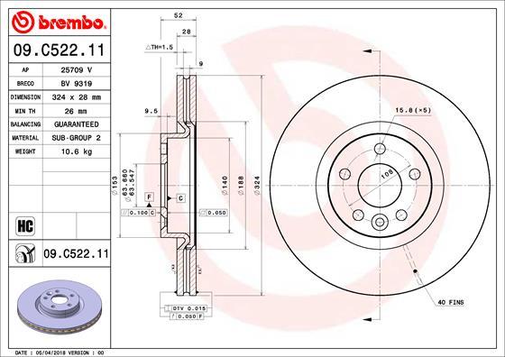 Brembo 09.C522.11 - Disc frana aaoparts.ro