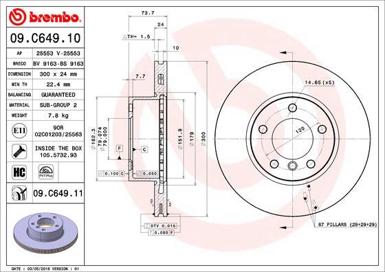 Brembo 09.C649.11 - Disc frana aaoparts.ro