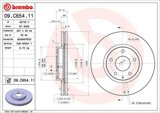 Brembo 09.C654.11 - Disc frana aaoparts.ro