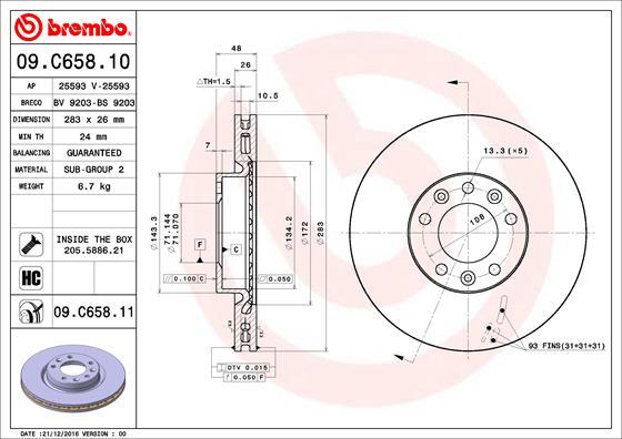 Brembo 09.C658.11 - Disc frana aaoparts.ro