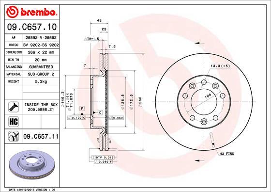 Brembo 09.C657.11 - Disc frana aaoparts.ro