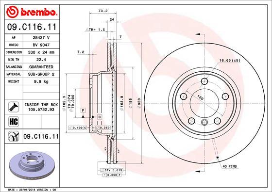 Brembo 09.C116.11 - Disc frana aaoparts.ro