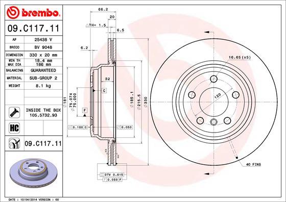 Brembo 09.C117.11 - Disc frana aaoparts.ro