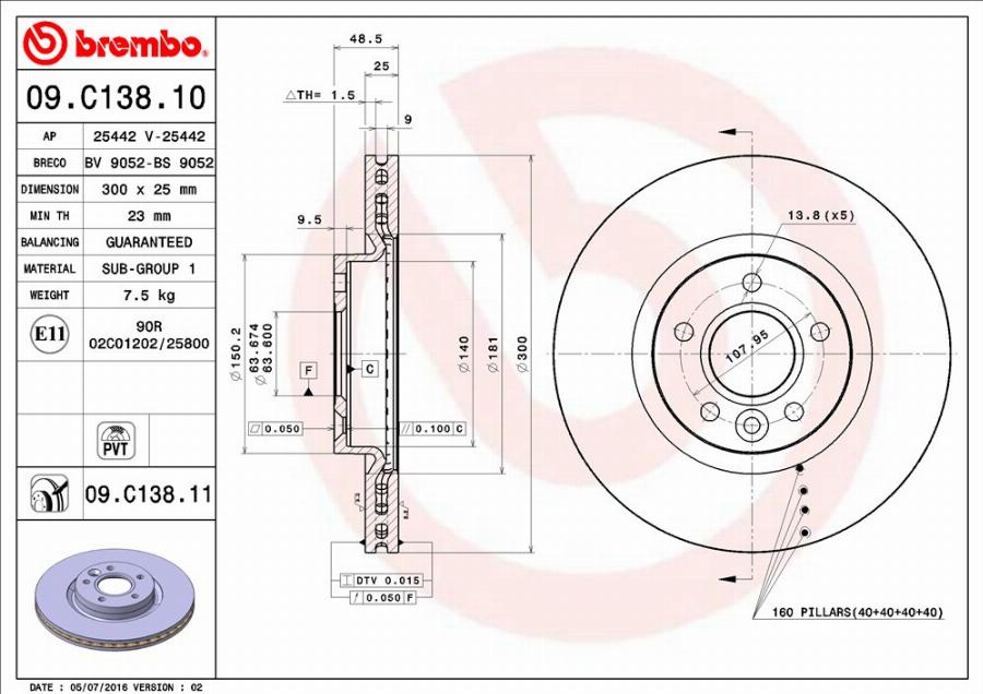 Brembo 09.C138.11 - Disc frana aaoparts.ro