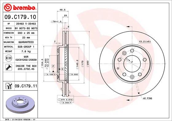 Brembo 09.C179.11 - Disc frana aaoparts.ro