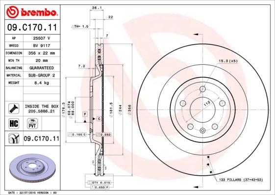 Brembo 09.C170.11 - Disc frana aaoparts.ro