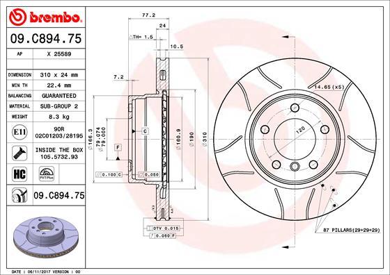 Brembo 09.C894.75 - Disc frana aaoparts.ro