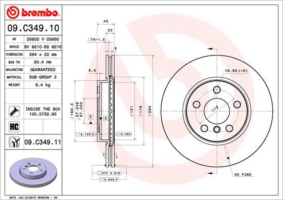 Brembo 09.C349.11 - Disc frana aaoparts.ro